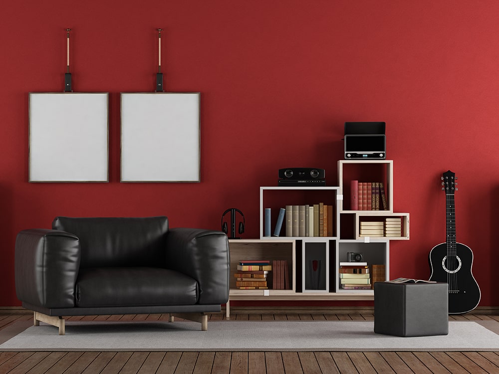 Wohnzimmer mit Hifi-Anlage